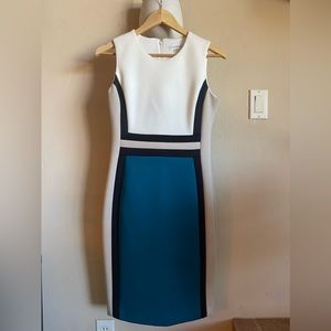 Calvin Klein Size 6 Dress - Knee Length, Color Block